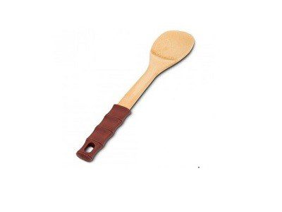 [1000890] Bamboo serving spoon "Terrestrial" with silicone handle 30.5cm - 10-107-022