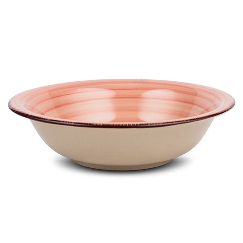 [1000913] Stoneware plate for soup "Lines Terra Cotta" 21cm