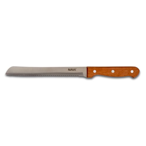 [1000958] Stainless steel bread knife "Terrestrial" with wooden handle 33cm