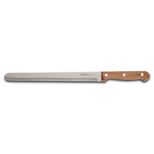 [1000986] Stainless steel ham slicer "Terrestrial" with wooden handle 36cm