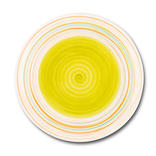 [1001000] Stoneware dinner plate "Lines green" 27cm
