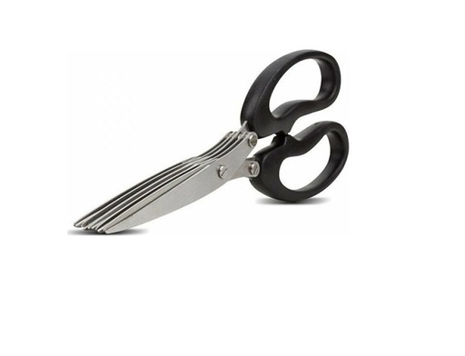 [1001027] Stainless steel 5 blade herb scissors with cleaning comb "Misty" 19cm