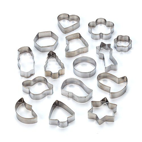 [1001042] Stainless steel cookie cutters "Misty" set of 15pcs