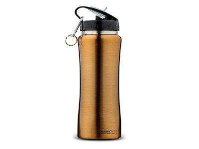 [1001094] Stainless steel vacuum travel bottle copper with keychain "Acer" 500ml