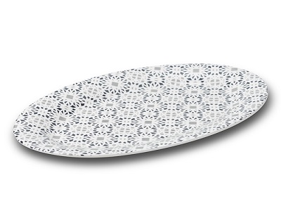 [1001108] Porcelain oval platter "Maiolica grey" 35cm