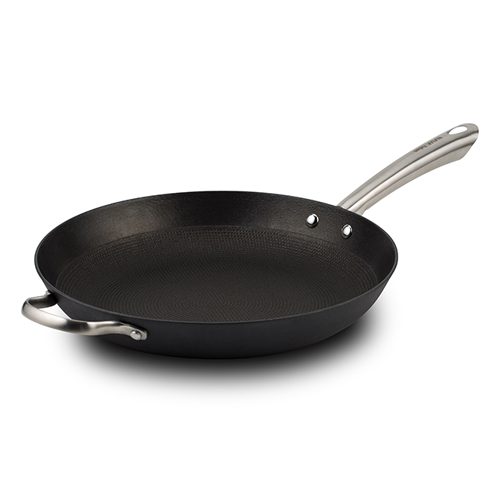 [1001163] Cast iron nonstick fry pan "Atlas" with loop helper handle & SS handle 32cm