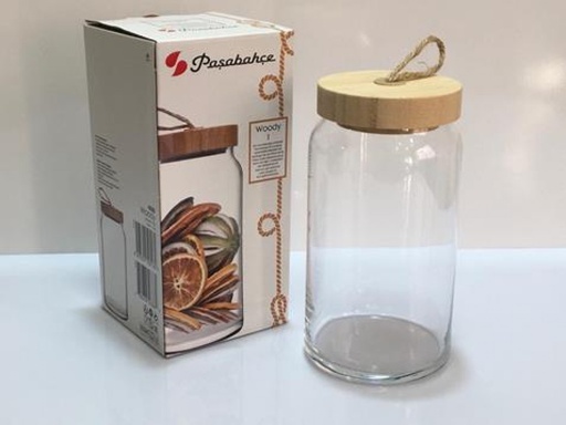 [1001370] Jar Bamboo lid (woody) 1130cc
