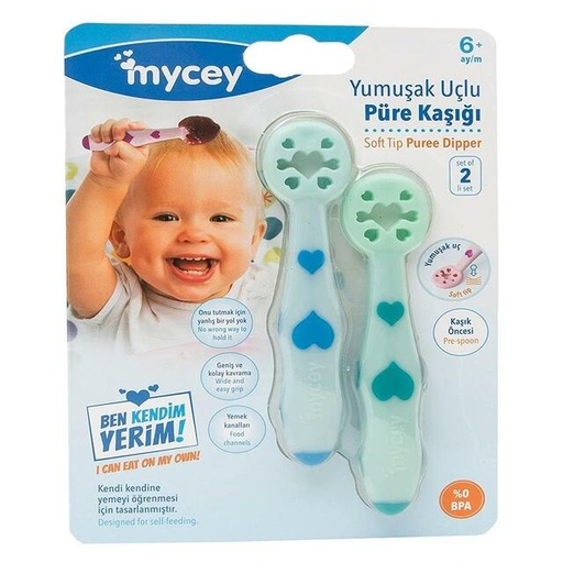 [1001737] Soft Tip Puree Dipper 2 Pcs Blue - TCM06211