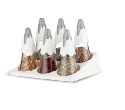 [1001786] 6 JARS SPICE RACK SET - S89932000