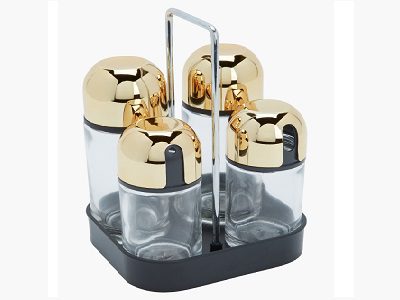 [1001798] 4 PCS SALAD DRESSING SET WITH RACK - S7865300105