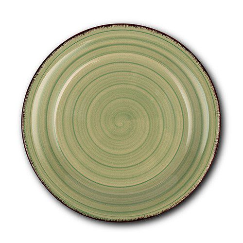 [1002042] Stoneware fruit plate Lines Oil Green - 10-099-202