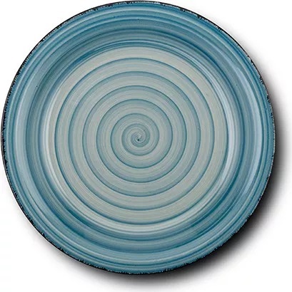 [1002044] Stoneware fruit plate Lines Faded Blue 10-099-222