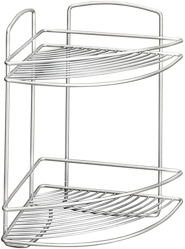 [1002176] Brass 'Onda' 2-Tier Corner Rack