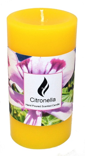 [1002445] Citronella Pilar Candle 15cm Assorted