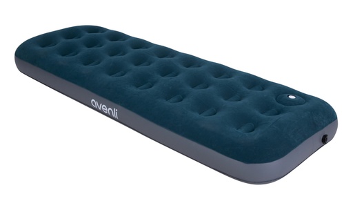 [1002870] Flocked Single Airbed with Built-in Foot Pump - 24130