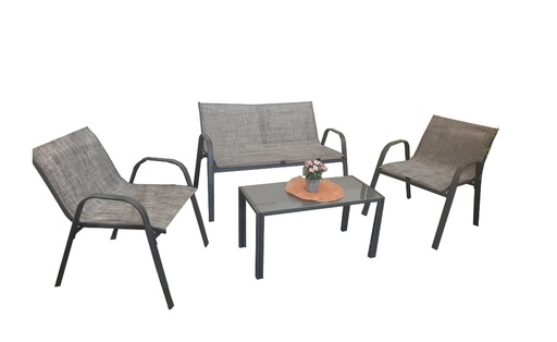 [1003015] Outdoor Furniture Set 2-Seater Sofa 115X70X77CM, Single Sofa 61X70X77CM, Coffee Table 82X42X42CM (TC-22014)
