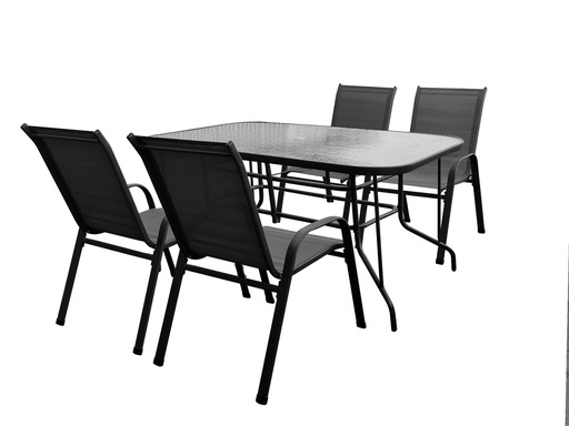[1003017] Outdoor Furniture Set, Arm Chair 4 pcs 54X72X92CM, Coffee Table 150X90X70CM TC-20300/L