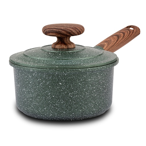 [1003311] Die cast aluminum saucepan "Ωmega" with lid and nonstick stone coating 16cm