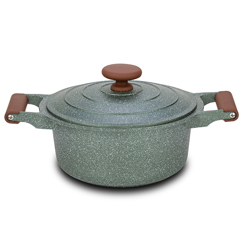 [1003312] Die cast aluminum casserole "Ωmega" with lid and nonstick stone coating 20cm