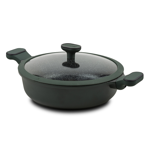 [1003320] Die cast aluminum low casserole "Imperial" with lid and nonstick stone coating 26cm
