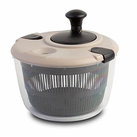 [1003338] Plastic salad spinner "Misty" with safety clips and rotating draining basket 24.5cm