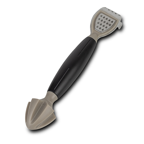 [1003340] Multifunctional plastic handheld squeezer "Misty" with stainless steel scraper and grater 3in1 21cm