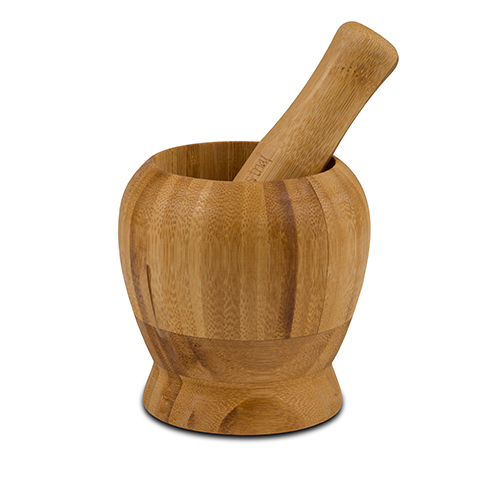 [1003353] Bamboo mortar and pestle "Terrestrial" 10.5cm
