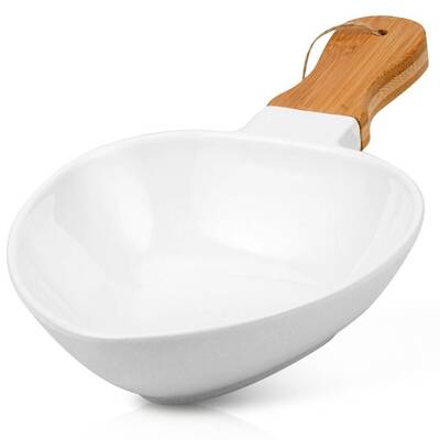 [1003406] Salad bowl "Terrestrial" with bamboo handle 33cm
