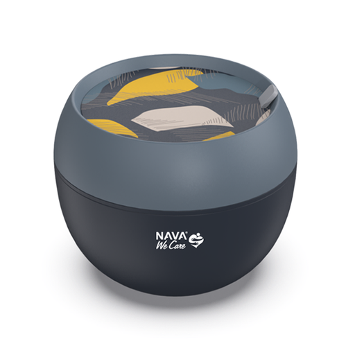 [1003434] Round plastic lunch box "We Care", blue 800ml