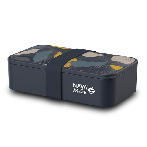 [1003435] Rectangular plastic lunch box "We Care", blue 650ml