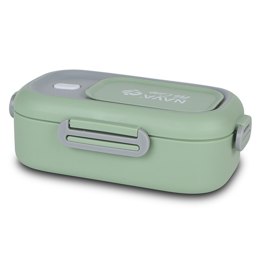 [1003444] Rectangular stainless steel lunch box "We Care", green 800ml