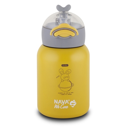 [1003452] Stainless steel insulated water bottle "We Care", yellow 350ml