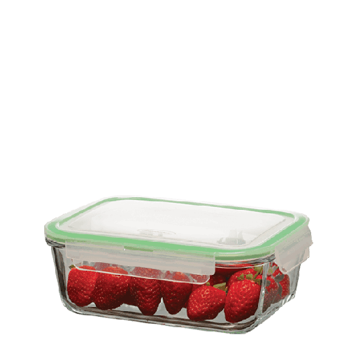 [1001379] BORCAM FOOD CONTAINER TEMPERED LOCKED GREEN SILICON (1x6)1800 CC