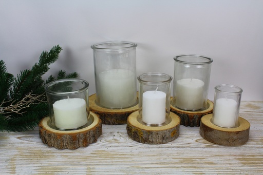 [1003685] DECORATIVE SL/S CLASSIC IN/OUT 3IN1 PRESSED WHITE CANDLE 10X13,5CM 50Hrs