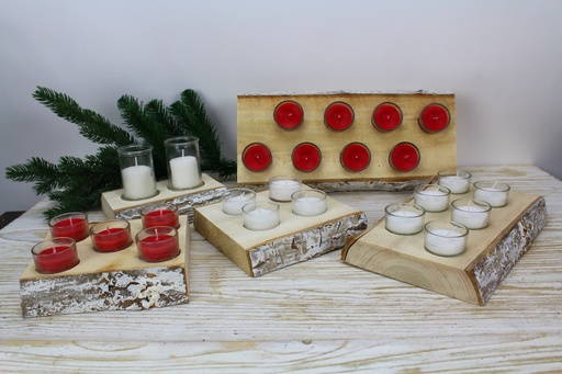 [1003687] ANTIQUE WHITE IN/OUT SET OF6 FILLED GLASS TEALIGHT 5X3,2CM ANTIQUE WHITE 6Hrs