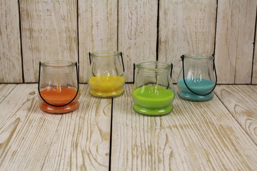 [1003691] CITRONELLA FILLED HANGING GLASS 9,3X9,8 CM IN/OUT 25Hrs