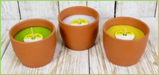 [1003696] NATURAL TERRACOTTA FILLED W/ CITRONELLA RECYCLED WAX OUTDOOR 11,5X9,8CM 25Hrs