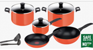 [1003787] TEFAL SIMPLY CHEF 10PC SET ORANGE [B092SA85]