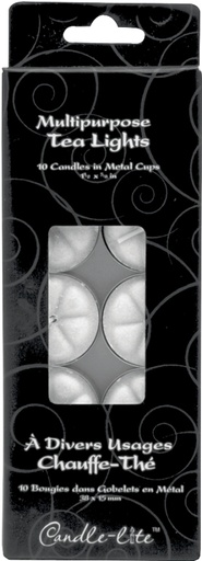 [1003840] CANDLE-LITE 1049595 Tea Light Candle, White Candle