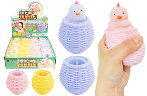[1003924] Pop Up Squeeze Toy (Chicken)