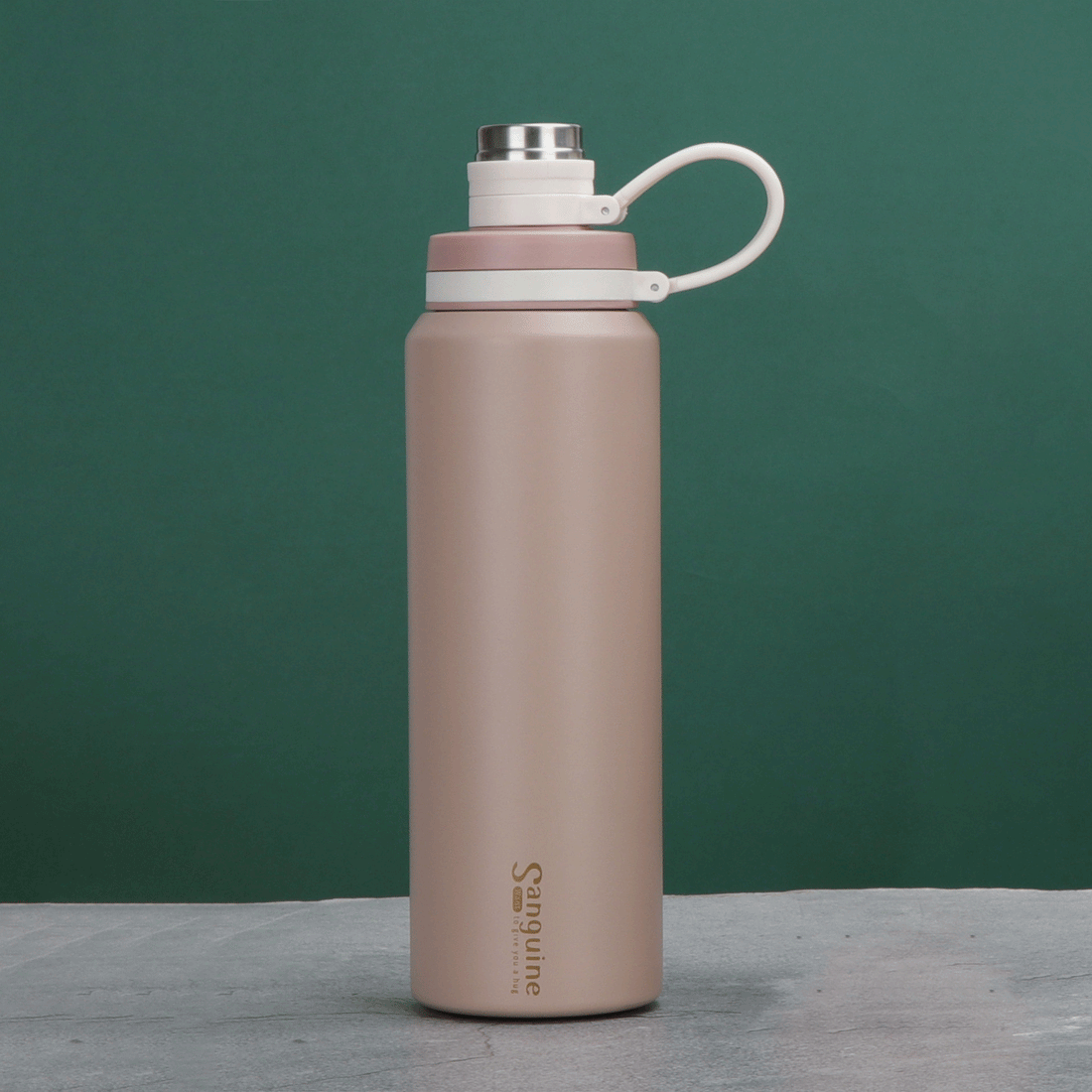 [1004150] Coffee and Water Bottle Stainless Steel 600ML SSB-004-Brown