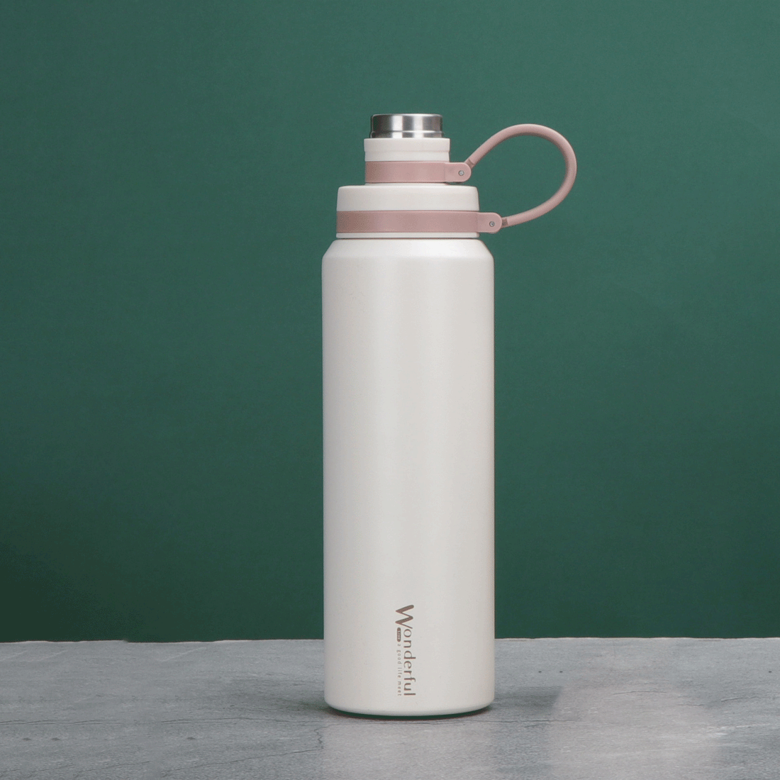 [1004151] Coffee and Water Bottle Stainless Steel 600ML SSB-004-Cream
