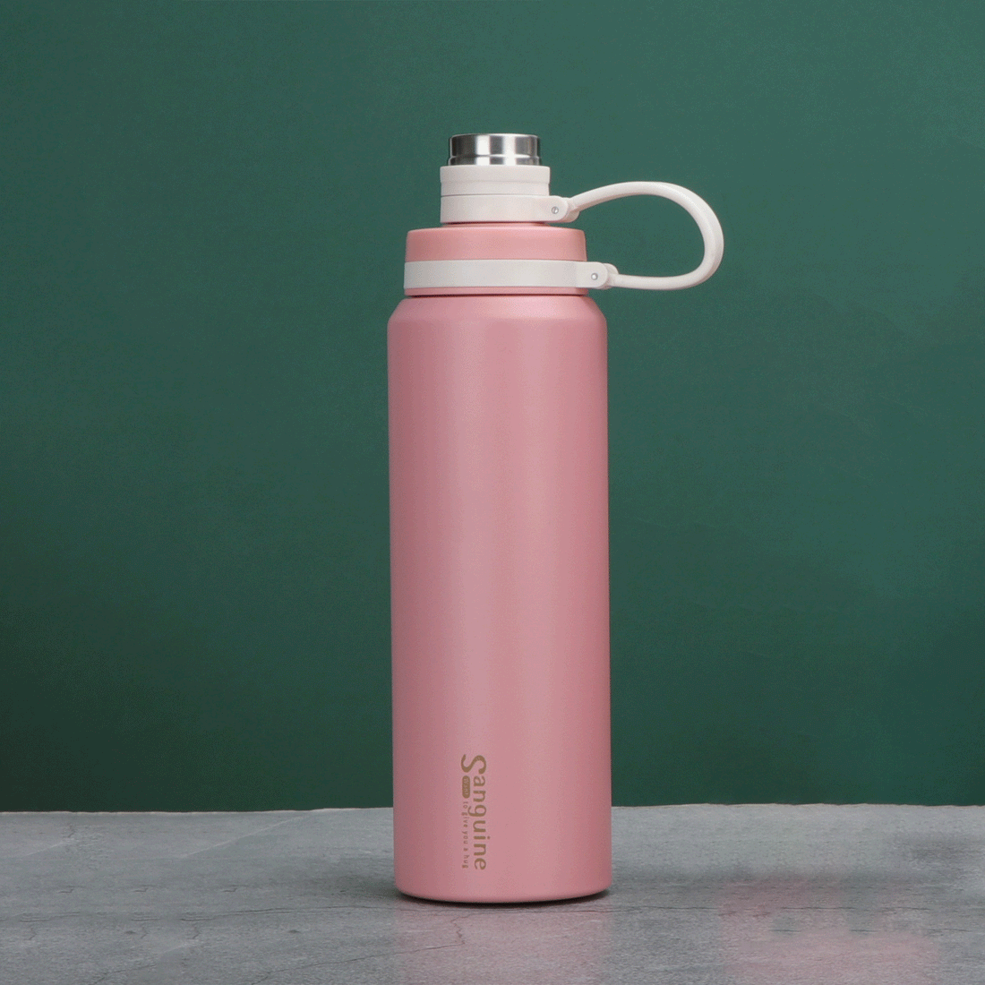 [1004153] Coffee and Water Bottle Stainless Steel 600ML SSB-004-Pink