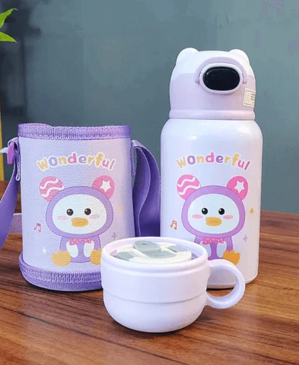 [1004168] Kids Water Bottle Stainless Steel 500  ML SSB-012-Purple