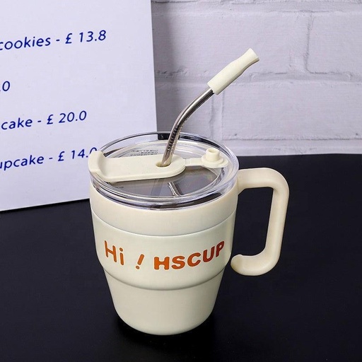 [1004172] Coffee Cup Stainless Steel 480ML SSB-019-White