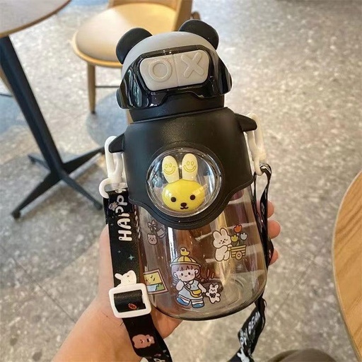 [1004189] Kids Water Plastic Bottle 400ML MIN-001-Black