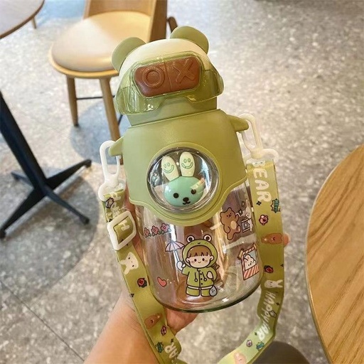 [1004190] Kids Water Plastic Bottle 400ML MIN-001-Green