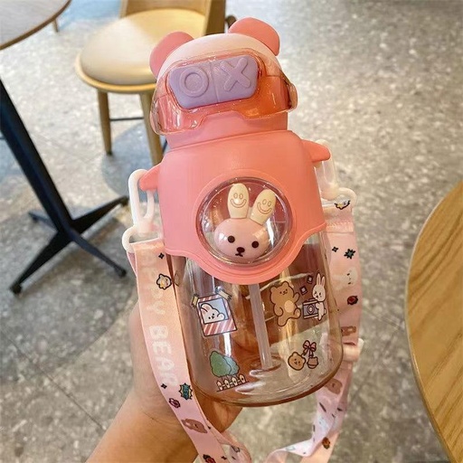 [1004192] Kids Water Plastic Bottle 400ML MIN-001-Pink