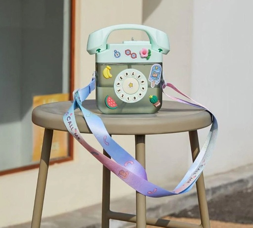 [1004202] Kids Water Plastic Bottle Telphone 400ML MIN-007-Green