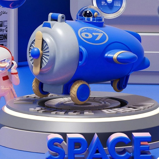 [1004205] Kids Water Plastic Bottle plane 400ML MIN-008-Blue
